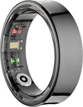 Curved Design Smart Ring Fitness Tracker, Gesture Remote Control Activity Sport Record Sleep Quality Heart Rate SpO2 Skin Temperature Monitoring (Black, #11)