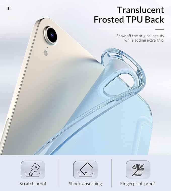 MoKo Case Fit New iPad mini 7 (A17 Pro) 2024, iPad mini 6th Generation Case 2021 (8.3-inch), iPad mini 6 Case, Soft TPU Translucent Frosted Back Cover Case for iPad mini 7th, Sky Blue