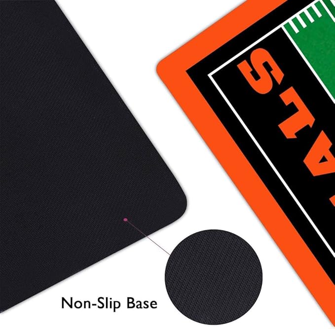 Large Gaming Mouse Pad, Mousepad with Non-Slip Rubber Base for Laptop Computer Desktop Keyboard,Football Fans Black Orange Design Mat Boy Husband Gift