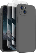 FireNova Designed for iPhone 14 Case, Silicone Upgraded [Camera Protection] Phone Case, Soft Anti-Scratch Microfiber Lining Inside, 6.1 inch, Space Gray
