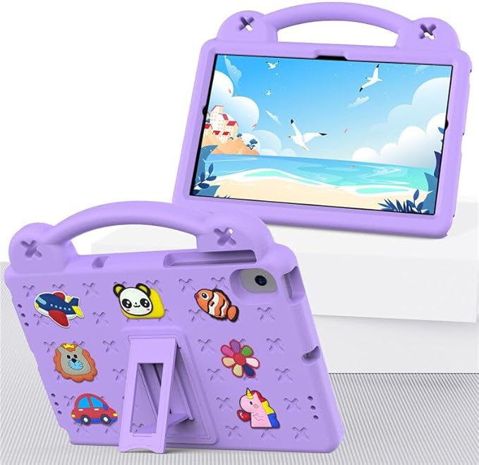 AKABEILA Compatible with Lenovo Tab M10 Plus(3rd Gen) 10.6 (2022)/Huawei MatePad Pro 10.8 (2019/2021)/SE 10.4(2023)/Samsung Tab A8 10.5 Tablet Case, Kids Case with Shoulder Strap - Light Purple