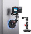 Magnetic Camera Mount, Magnetic Camera Car Mount with 2 Ball Head Attach to All Metal Surfaces Compatible with GoPro Hero 13/12/11, DJI Osmo 360, Action 6/5 Pro/4, Insta 360 X5/X4, AKASO nd More