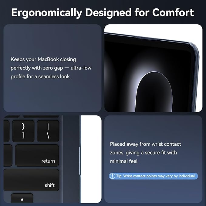 EooCoo Case Compatible with MacBook Air 13 inch M5 2026-2022 M4 M3 M2 A3449 A3240 A3113 A2681, Matte Hard Shell Scratch Resistant Protective Cover Compatible for MacBook Air 13.6 inch, Frost Midnight