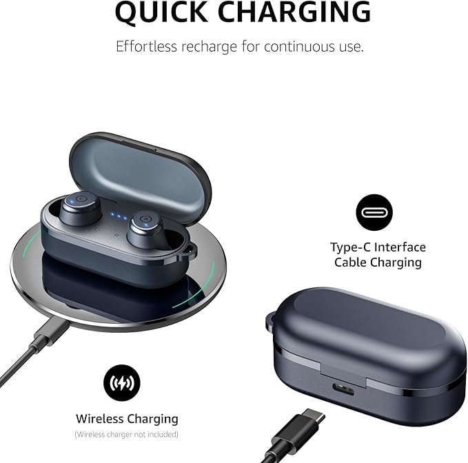 TOZO T10 Wireless Earbuds Bluetooth 5.3 Headphones, App Customize EQ, Ergonomic Design, 55H Playtime, Wireless Charging Case, IPX8 Waterproof Sound in-Ear Headset, New Version