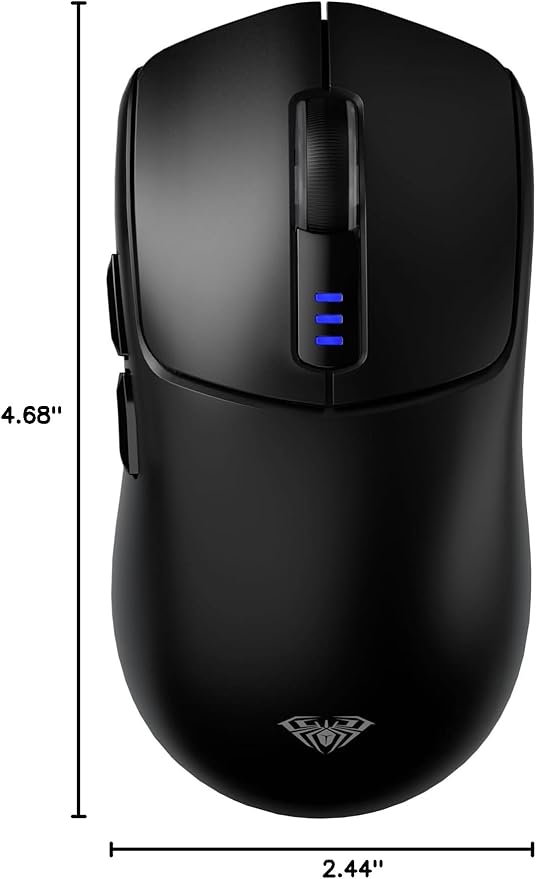 AULA SC580 Wireless Gaming Mouse, Tri-Mode 2.4G/BT5.0/USB-C Gaming Mouse, 12000 DPI Rechargeable Wireless Mouse with 6 Programmable Buttons, Ergonomic Computer Mouse for Laptop/PC/Mac/Tablet