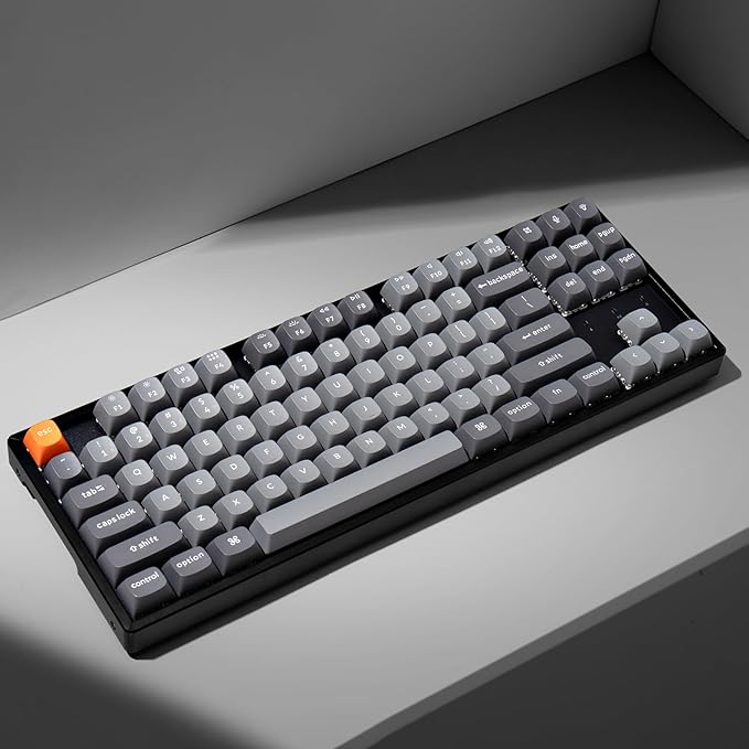 Keychron K8 Max QMK Wireless Custom Mechanical Keyboard, TKL 80% Layout Bluetooth/2.4G/USB-C Programmable, RGB Backlit Hot Swappable Super Red Switch NKRO for Mac/Windows/Linux
