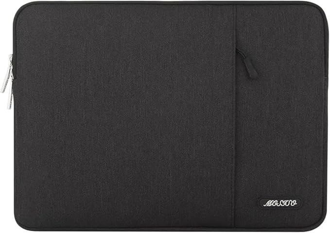 MOSISO 9-11 inch Tablet Sleeve Case for iPad A16 2025, iPad Air 11 inch M3 M2, iPad Pro 11 M4, iPad 10/9/8/7th, Galaxy Tab A9+/S9/S8/Plus 11, Polyester Vertical Bag with Pocket, Black