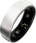 Smart Ring Titanium Fitness Sleep Tracker Health Monitoring Blood Pressure Blood Oxygen for iPhone and Android 7 Days Batterty Life (Silver, 10) Full Charge First Use