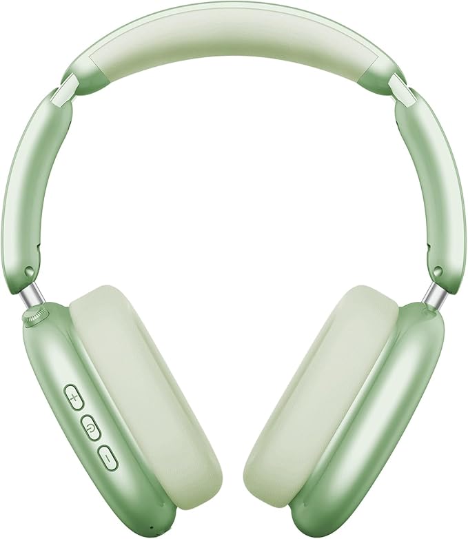 Wentronic Y02 Active Noise Cancelling Headphones, Wireless Over-Ear Bluetooth 5.4 Headphones, Multiple Modes, 60H Playtime, Hi-Res Audio, Big Bass, Foldable Lightweight for Travel Home Office, Green