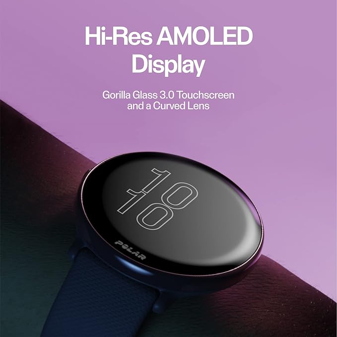 POLAR Ignite 3 Series Fitness Tracking Smartwatch with AMOLED Display, GPS, Heart Rate Monitoring, Sleep Analysis, and Real-Time Voice Guidance; S-L, for Men or Women, Night Black