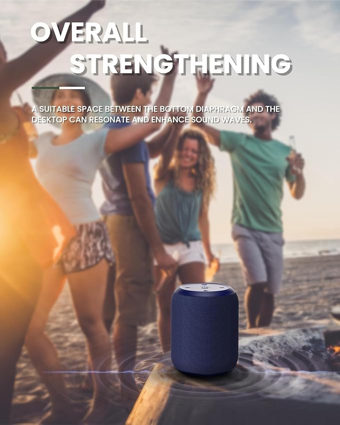 NOTABRICK Bluetooth Speakers, Portable Wireless Speaker with 15W Stereo Sound, IPX6 Waterproof Shower Speaker, Dual Pairs, Portable Speaker for Party Beach Camping