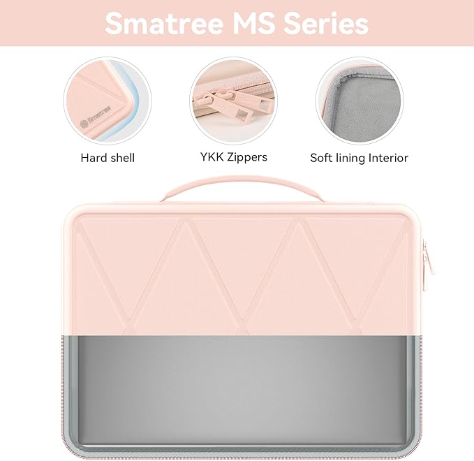 Smatree MS41T Hard EVA Protective Sleeve Case with Stand Compatible for 14 inch HP OmniBook Ultra Flip Next Gen AI PC/Ultra Flip Laptop 14, OmniBook 5/EliteBook X G1a/ZBook UltraG1a Next Gen AI, Pink