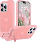 Magnetic Compatible with iPhone 15 Pro Max Case, [Built-in Invisible Kickstand][Compatible with MagSafe][Military Grade Shockproof] Slim Translucent Matte Phone Case for iPhone 15 Pro Max 6.7"
