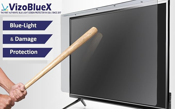 VizoBlueX 75 inch Blue Light and Damage TV Screen Protector. Protection Shield & Anti-Blue Light Filter Blocking UV for LCD LED 4K OLED QLED (65.7 x 37.8 inch)