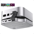 Mac Mini M4 Dock Stand with DP 4K 144Hz & HDMI 4K 60Hz, Mac Mini M4 Pro Hub with 4TB NVMe SSD Enclosure (SSD NOT Included), 3 USB A 2.0, SD/TF 3.0, 3.5mm Audio/Mic, USB C Hub for Mac Mini 2024