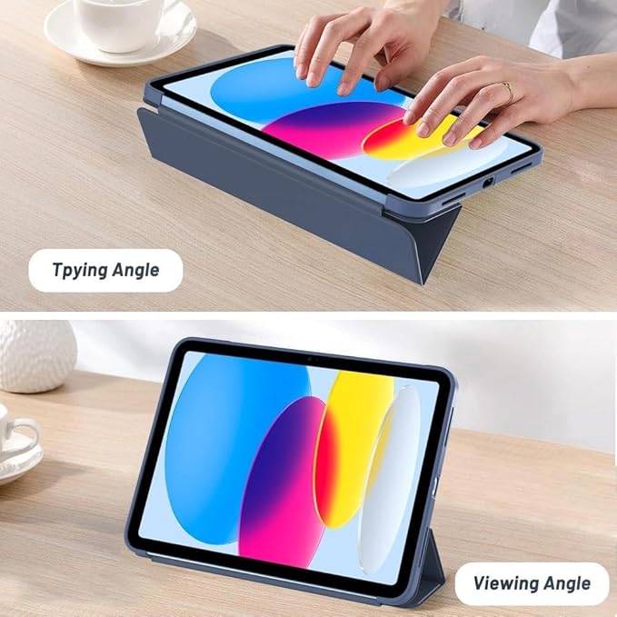 Case for iPad Air 11-inch M3 M2 2025 2024/10.9 Air 5th 4th Generation 2022 2020, Slim Lightweight Durable Protective Cover with Trifold Stand, Supports Auto Wake/Sleep, Blue