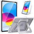 Case for iPad A16/10th Generation 2025/2022, Dual Multi-Angle Adjustable Kickstand Full Protective Case with Built-in Pencil Holder for Home Office School (White, iPad A16/10th)