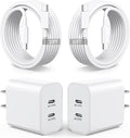2Pack iPhone 17 16 Charger,Dual Port Fast Wall Charger Block with 10FT USB C to C Cable Cord Chargers Fast Charging for iPhone 17e/17 Pro Max/17 Pro/iPhone Air/16Pro Max/16 Plus/15Pro Max/15/iPad