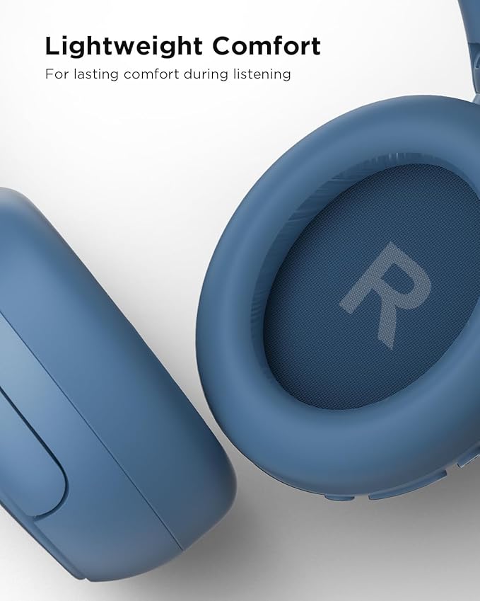 TALIX H30 Hybrid Active Noise Cancelling Headphones, 110H Playtime Hi-Res Audio Bluetooth 6.0 Wireless Over Ear ANC Headphones for Commute/Workout/Gym (Blue)