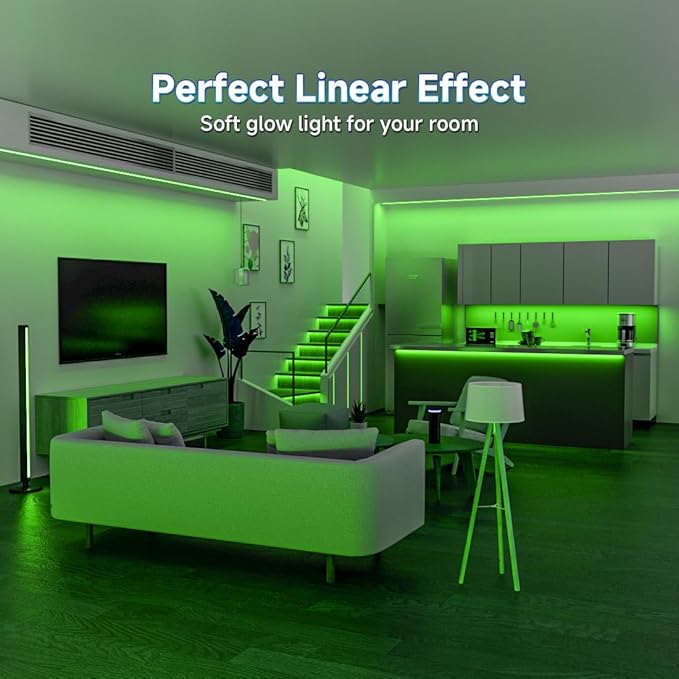 6.56FT/2M 5V USB LED Light Strip Green Flexible High Density COB Strips 640LEDs, 8mm LED Tape for Under Cabinet Bedroom No Controller and Power