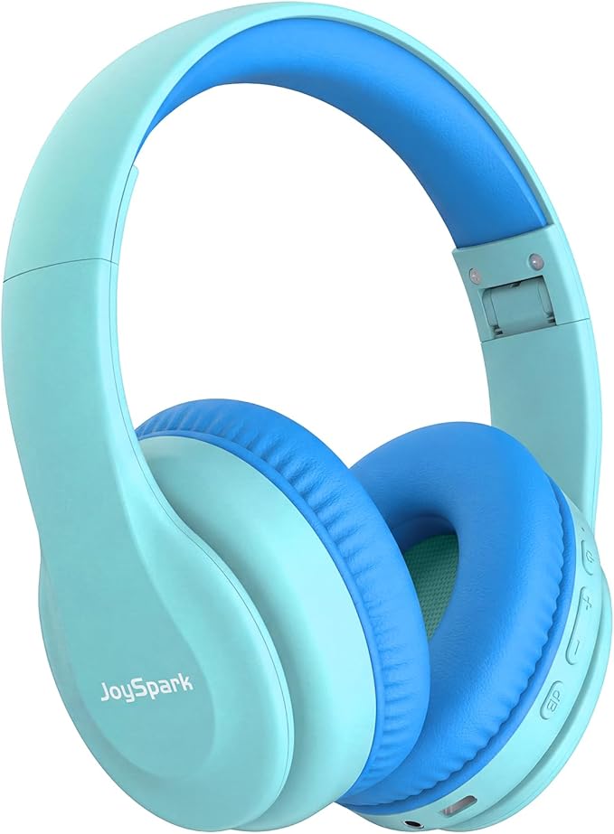 JoySpark Kids Bluetooth Headphones, Lightweight Wireless Headphones for Kids, 85/94dB Volume Limited, 60 Hours Playtime, Bluetooth 5.3, Over-Ear Toddler Headsets with Built-in Mic (Macaron Blue)