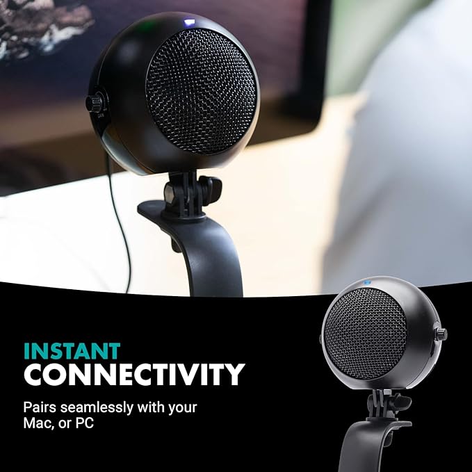 Movo WebMic USB Microphone with Desktop Stand in Black- Cardioid Condenser Computer Microphone for PC and Mac with Mic Gain, Headphone Monitoring- for Gaming, Podcast, Streaming, Video Conferencing