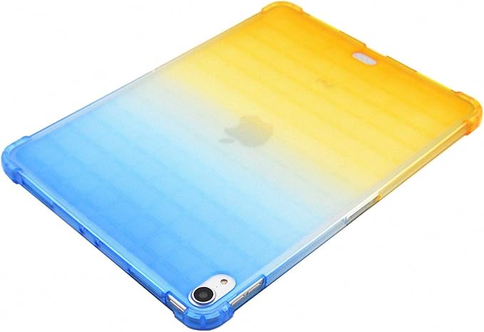 Case for iPad Air 11" M2 (2024) & iPad Pro 11 inch 4th/3rd/2nd/1st Gen (2022/2021/2020/2018) & iPad Air 5th/4th Gen 10.9" (2022/2020) Translucent Frosted Clear TPU Back Cover, Blue & Yellow