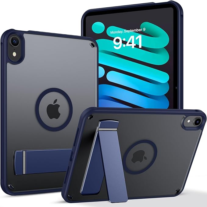 GUAGUA for iPad mini 7 Case 2024 (A17 Pro), Magnetic Mini 7th/6th Generation Cases with Stand(2024/2021) with Pencil Holder Slim Protective Kickstand Tablet Case for iPad mini 7th/6th 8.3'', Blue