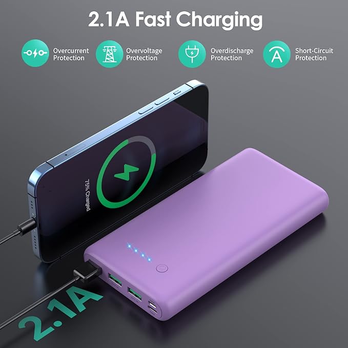 Portable Charger 36800mAh Power Bank,PD Fast Charging USB C External Battery Pack,4 Outputs 2 Inputs Travel Essentials Portable Phone Charger for iPhone 17/16/15/14/13/12,Galaxy S24 Android Phone etc