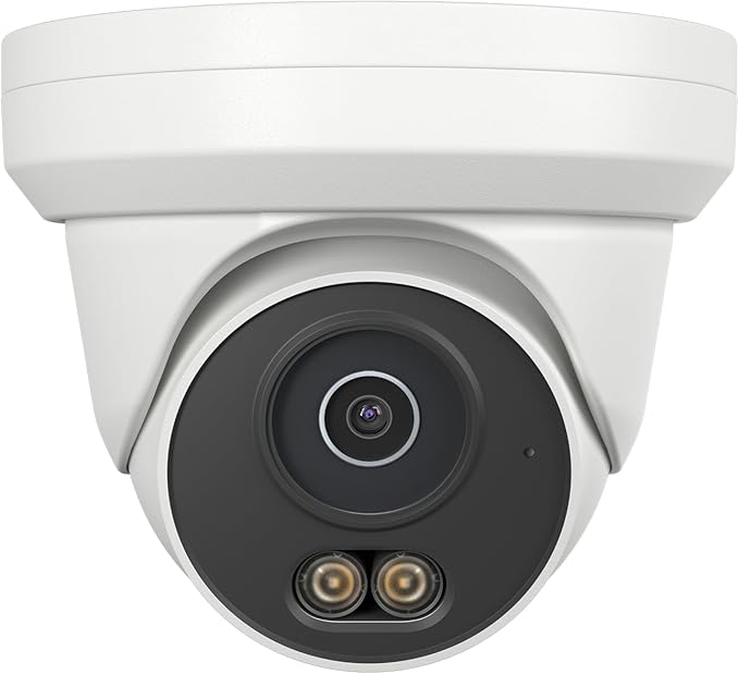 UNILOOK 4MP PoE Camera, Turret Security PoE IP Camera Outdoor Indoor Wired, Smart Dual Light Color Night Vision, Human Motion Detection, Audio/Microphone, IP66, 2.8mm, Metal Housing, NDAA