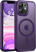 Newfuture Designed for iPhone 11 Case with Strong Magnetic [13 FT Military Drop Protection] [Compatible with Magsafe] Slim Translucent Matte Shockproof with Anti-Fingerprint Phone Case, Deep Purple