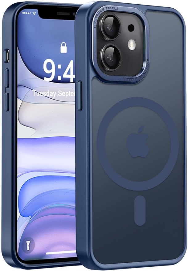 Newfuture Designed for iPhone 11 Case with Strong Magnetic [13 FT Military Drop Protection] [Compatible with Magsafe] Slim Translucent Matte Shockproof with Anti-Fingerprint Phone Case, Navy Blue