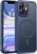 Newfuture Designed for iPhone 11 Case with Strong Magnetic [13 FT Military Drop Protection] [Compatible with Magsafe] Slim Translucent Matte Shockproof with Anti-Fingerprint Phone Case, Navy Blue