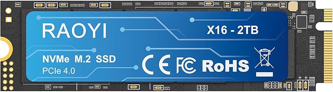RAOYI 2TB NVMe Internal Solid State Drive M.2 2280 PCIe Gen4x4 SSD, Up to 5000MB/s, Configure SLC Cache, Storage and Memory Expansion for PS5 Laptop Desktop