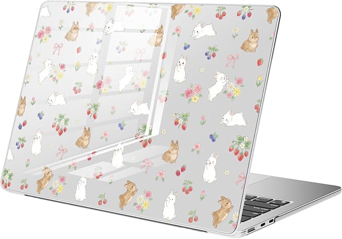 Compatible with MacBook Pro 14 inch Case M5 M4 M3 M2 M1 Pro/Max 2026-2021 A3427 A3426 A3434 A3112 A3185 A3401 A2918 A2992 A2779 A2442, Cute Bunny Rabbit Hard Shell Clear Cover