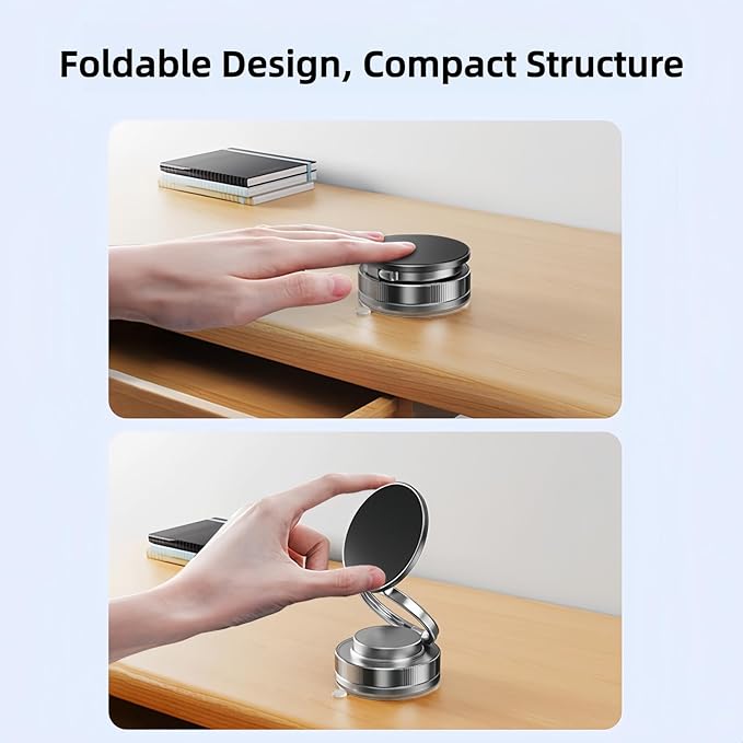 2026 Upgraded Magnetic Car Phone Holder for Magsafe: 360° Rotatable Adjustable Vacuum Car Phone Mount with 180+LBS Suction & 3800gf Magnet, Universal for Car/Gym/Mirror, Fits iPhone & Android