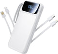 Power Bank, Portable Charger with Built in Cable 22.5W Fast Charging Battery Pack 10000mAh Slim 6 Outputs 3 Inputs LED Display Phone Charger for iPhone Samsung Pixel Moto iPad Travel Essential Gift