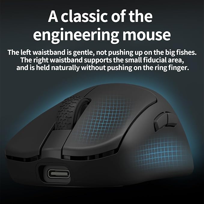 Darmoshark N7 Wireless Gaming Mouse,Tri-Mode 8K/USB-C/Bluetooth,Up to 30000DPI,PAW3950 Optical Sensor Lightweight 49g,5 programmable Button,Computer Mouse for Laptop,PC,Mac(Black)