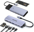 7-in-1 USB C Hub with M.2 NVMe SSD Enclosure, 10Gbps USB-C/3.1 Gen2, 100W PD, USB 2.0, PCIe 3.0 Support for MacBook Pro & Type-C Devices