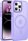 Newfuture Designed for iPhone 14 Pro Case with Magnetic [13 FT Military Drop Protection] [Compatible with Magsafe] Slim Translucent Matte Shockproof with Anti-Fingerprint Phone Case, Lilac Purple
