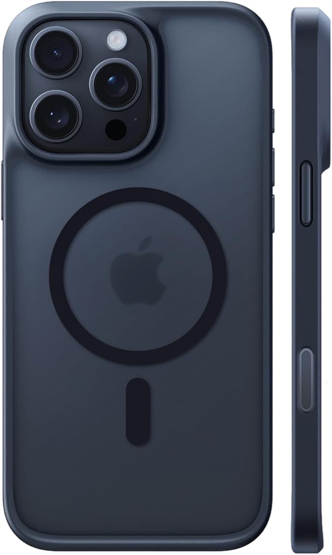 TORRAS Magnetic Shockproof for 15 Pro Max Case, Compatible with MagSafe, Military-Grade Drop Tested, Translucent Slim Protective Case for 15 Pro Max Anti-Fingerprint Anti-Scratch, Blue