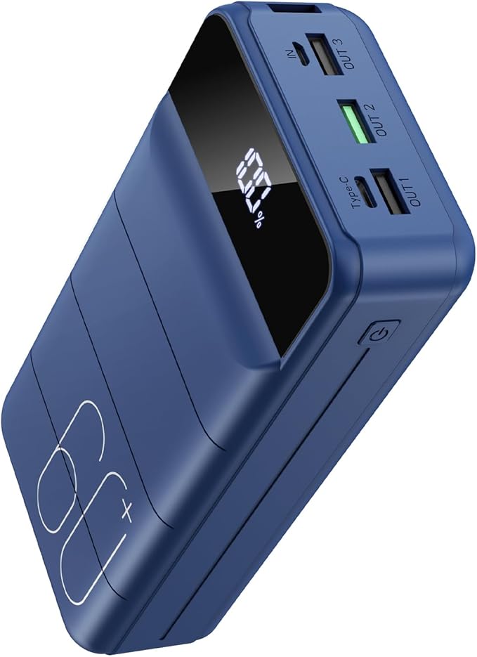Portable Charger Power Bank 60000mAh Fast Charging 22.5W PD4.0 & QC 4.0 with USB C Battery Pack Charger Portable High Capacity Portable Phone Charger Power Bank for iPhone, Samsung, Travel (Blue)