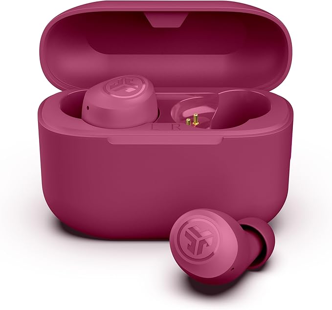 JLab Go Air Pop+, True Wireless Earbuds, Bluetooth Earbuds with Microphone, Dual Connect, EQ3 Sound, Dark Pink