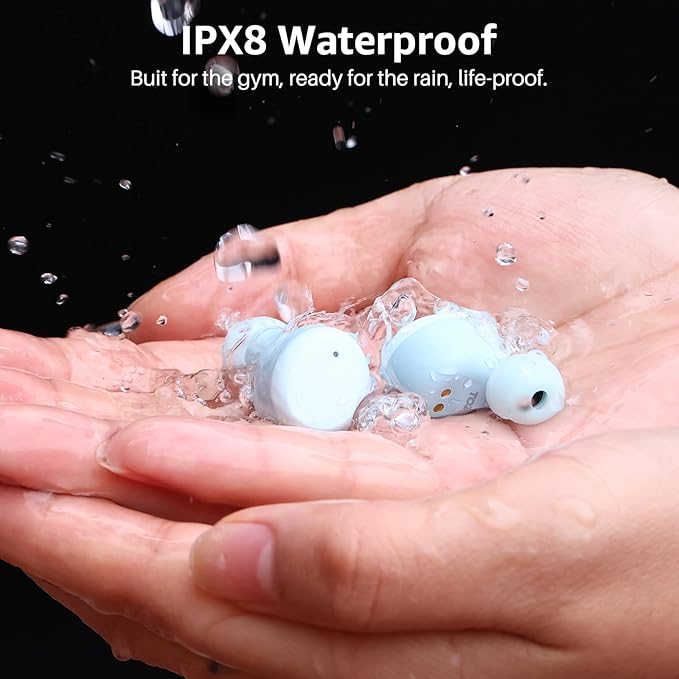 TOZO T6 Wireless Earbuds, Bluetooth 5.3 Ear Buds, Stereo Sound in Ear Headphones, 50 Hours Playtime, Wireless Charging Case, APP Customizable EQs, IPX8 Waterproof Earphones