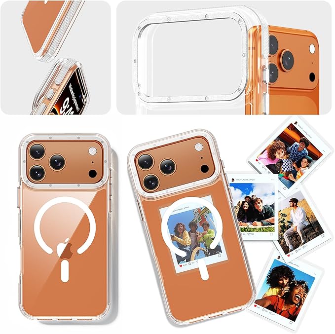 toushion 3 in 1 for iPhone 17 Pro Max Case Clear Bumper,Fits MagSafe, Yellowing-Resistant Acrylic Back, Shockproof Guard Corners, Military-Grade Protection for Phone Cover 6.9 inch