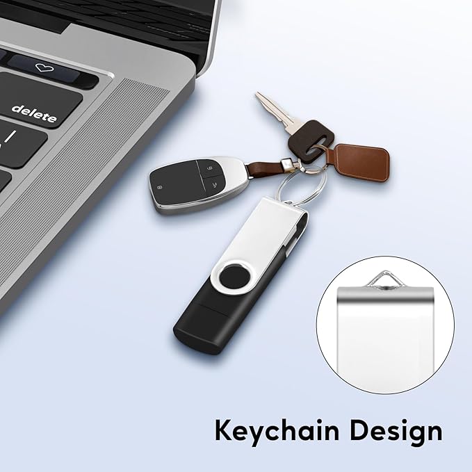 EASTBULL 8GB Type-C & USB2.0 Flash Drive, 2-in-1 FAT32 USB C Flash Drive Bulk Thumb Drives OTG Memory Sticks Compatible with Smartphones, Computers, Tablets, Mac (Black)