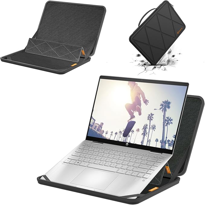 Smatree MS47T Hard EVA Protective Sleeve Case with Stand Compatible for 14 inch HP Pavilion x360 2-in-1 Laptop 14t/14, for 14 inch HP Envy x360 14t-es000