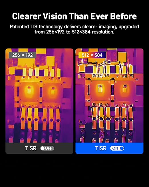 TOPDON TC005 3.5" Dual-Lens Thermal Imaging Camera, 512 x 384 TISR Resolution, with 2MP Visual Light Camera, 8-Hour Battery Life Handheld Infrared Imager, -4°F~1022°F