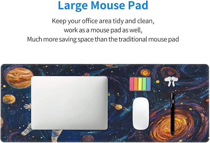Mouse Pad Gaming - Large Mouse Pad for Desk with Waterproof Surface & Durable Design Desk Mat for Desktop & Office Accessories (Cosmic Odyssey)
