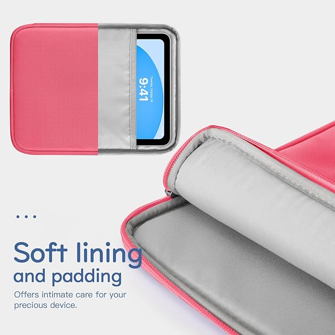 Dadanism 9-11 Inch Tablet Sleeve Bag Carrying Case for iPad (A16) 11th Gen 11", iPad 10th Gen 10.9" Air 5/4, iPad Air M4/Pro M5 11", iPad 9/8/7th Gen 10.2", Galaxy Tab A11+ Plus 11", Watermelon Pink
